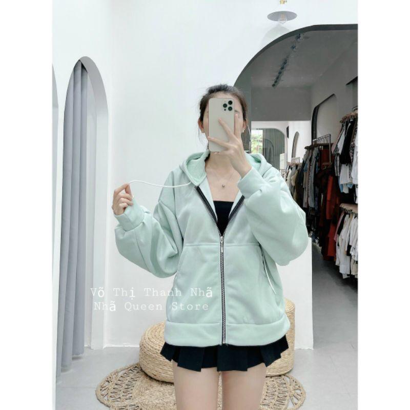 Áo Khoác nỉ Chống nắng Cho Nữ Form Rộng có dây kéo Unisex SIÊU ĐẸP