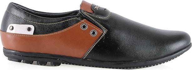 Giày Mọi Nam Da Bò Huy Hoàng HT7783 - Đen Phối Da