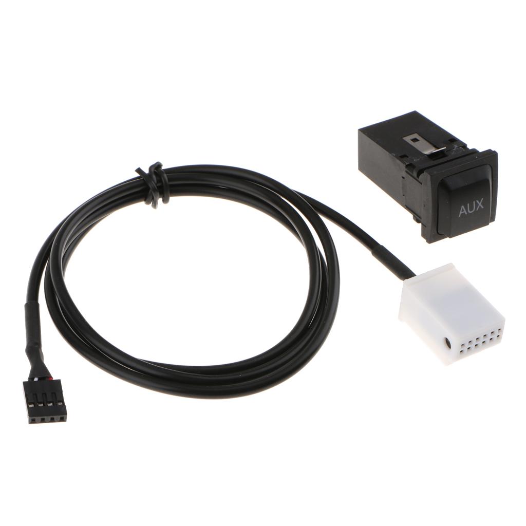 AUX Audio Cable + Switch Socket Black