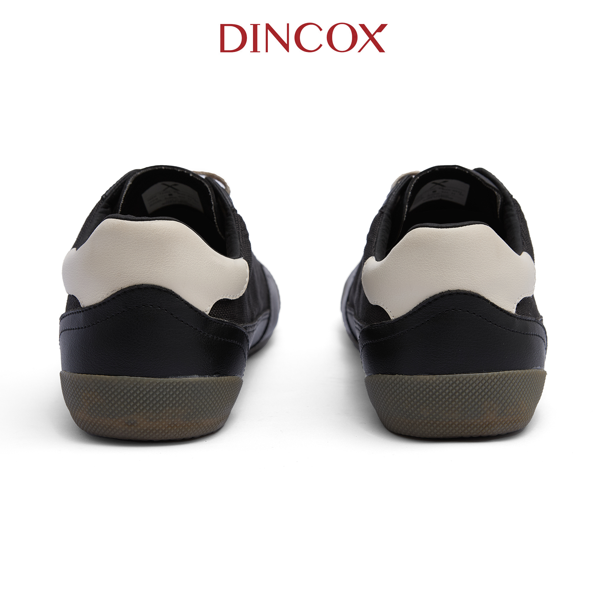 Giày Nam Sneaker Dincox DC47 BLACK/BEIGE Micro Suede Kết Hợp Canvas Shoes Đế Bằng, Bền Và Nhẹ Hơn