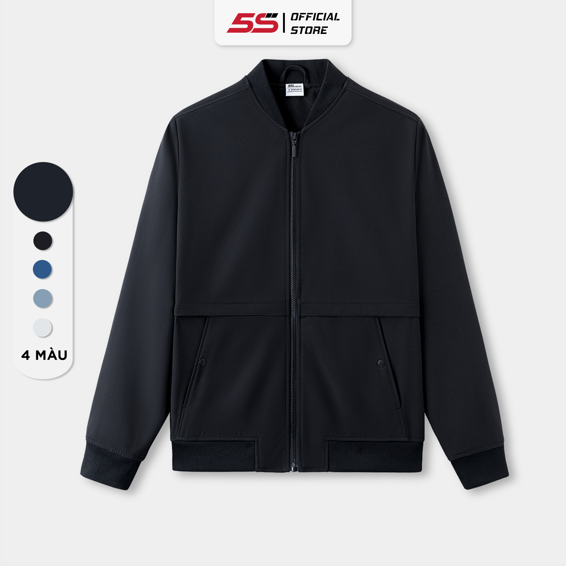 Áo Khoác Bomber Nam 5S FASHION, Phom Regular, Lót Nỉ Mềm Mịn, Ấm Áp, Thiết Kế Trơn