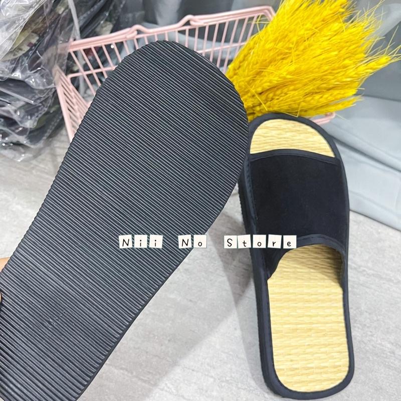 Dép chiếu cói quai nhung ngang