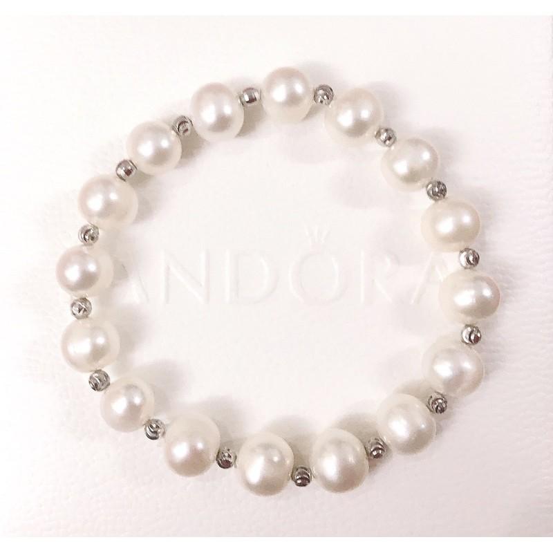 Vòng Tay Ngọc Trai Hạt 9 Ly Mix Bi Titan Thép Không Rỉ, Lắc Tay Ngọc Trai Nước Ngọt - Trường Thịnh