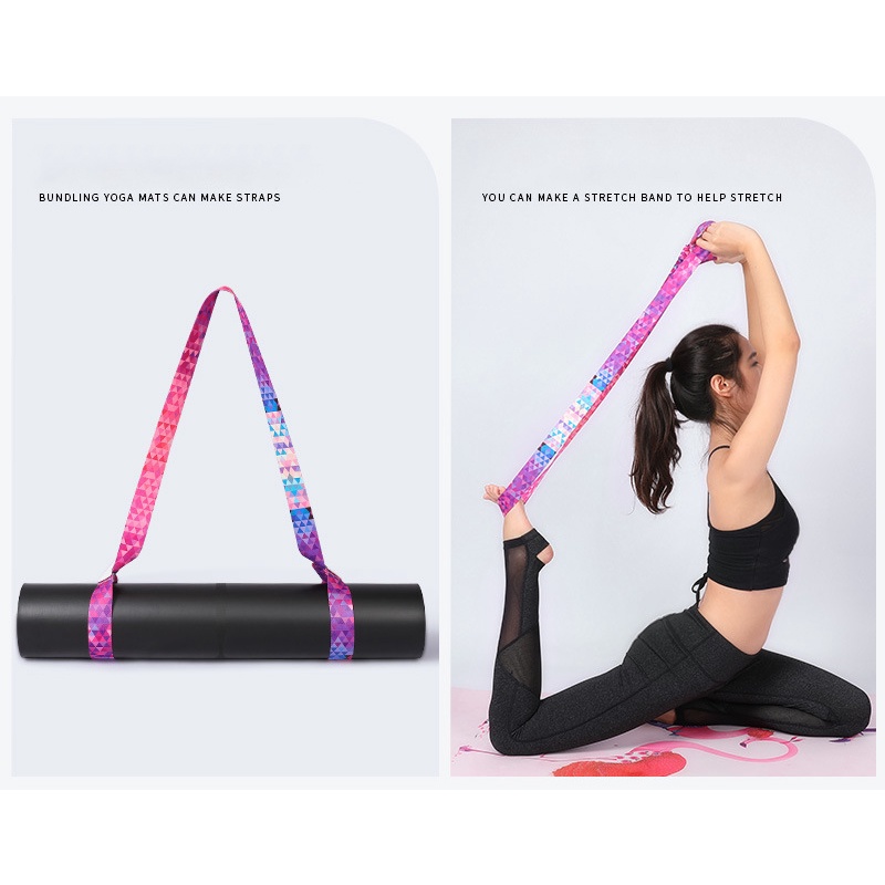 Dây buộc thảm tập Yoga , dây đeo thảm in hoạ tiết , dây đai cotton co giãn đa năng tiện dụng hỗ trợ các bài tập Yoga