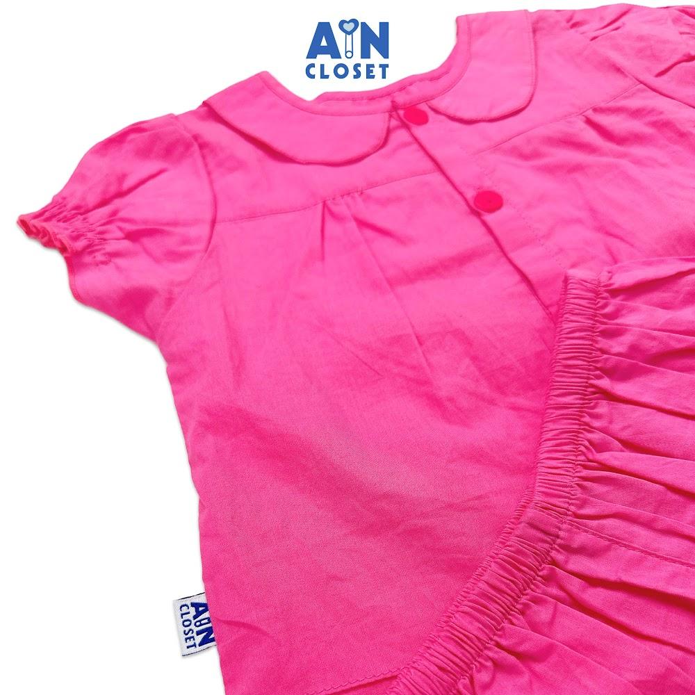 Bộ quần áo ngắn bé gái Sơ mi hồng cánh sen cotton - AICDBGZTIFXD - AIN Closet