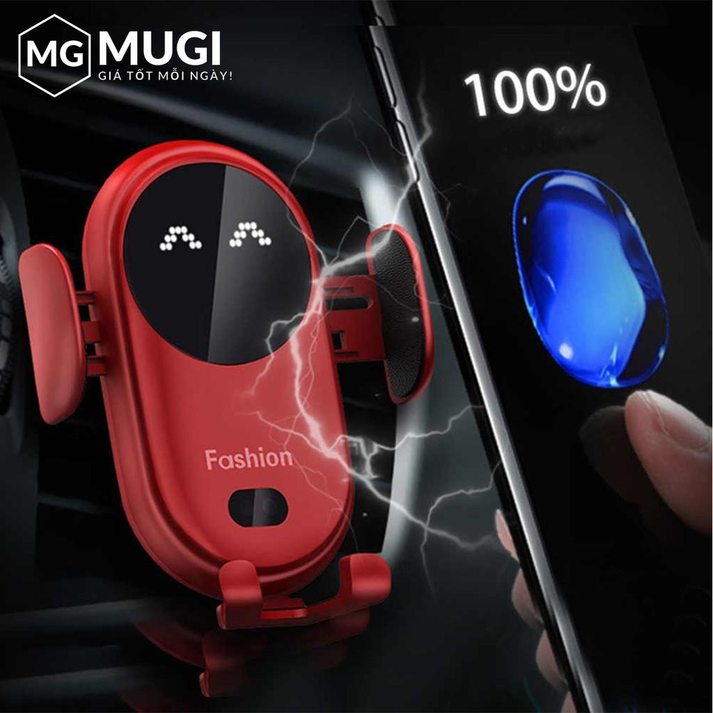 Kẹp điện thoại ô tô cảm ứng tự mở/giữ điện thoại tích hợp sạc không dây 15W