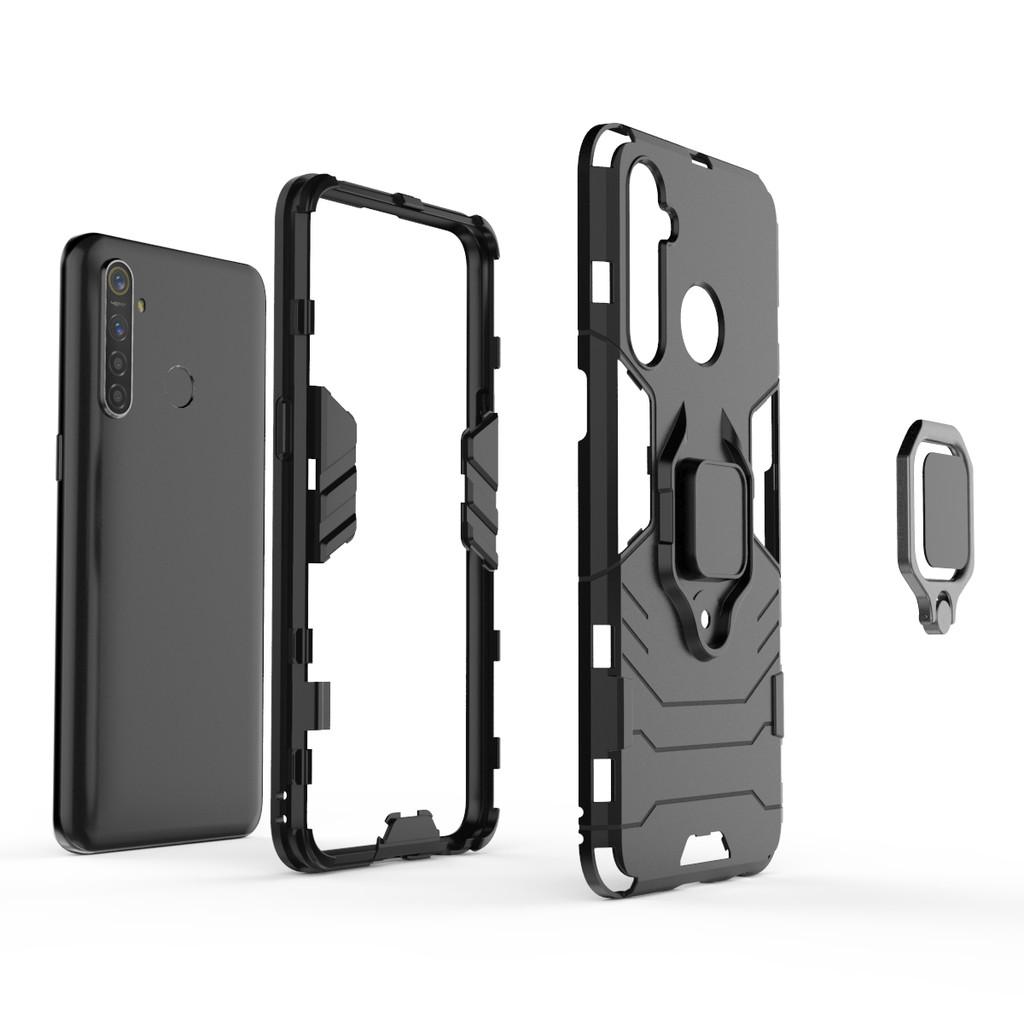 Ốp lưng cho Realme 5 Pro Q iron man chống sốc kèm nhẫn xoay chống xem video bảo vệ camera