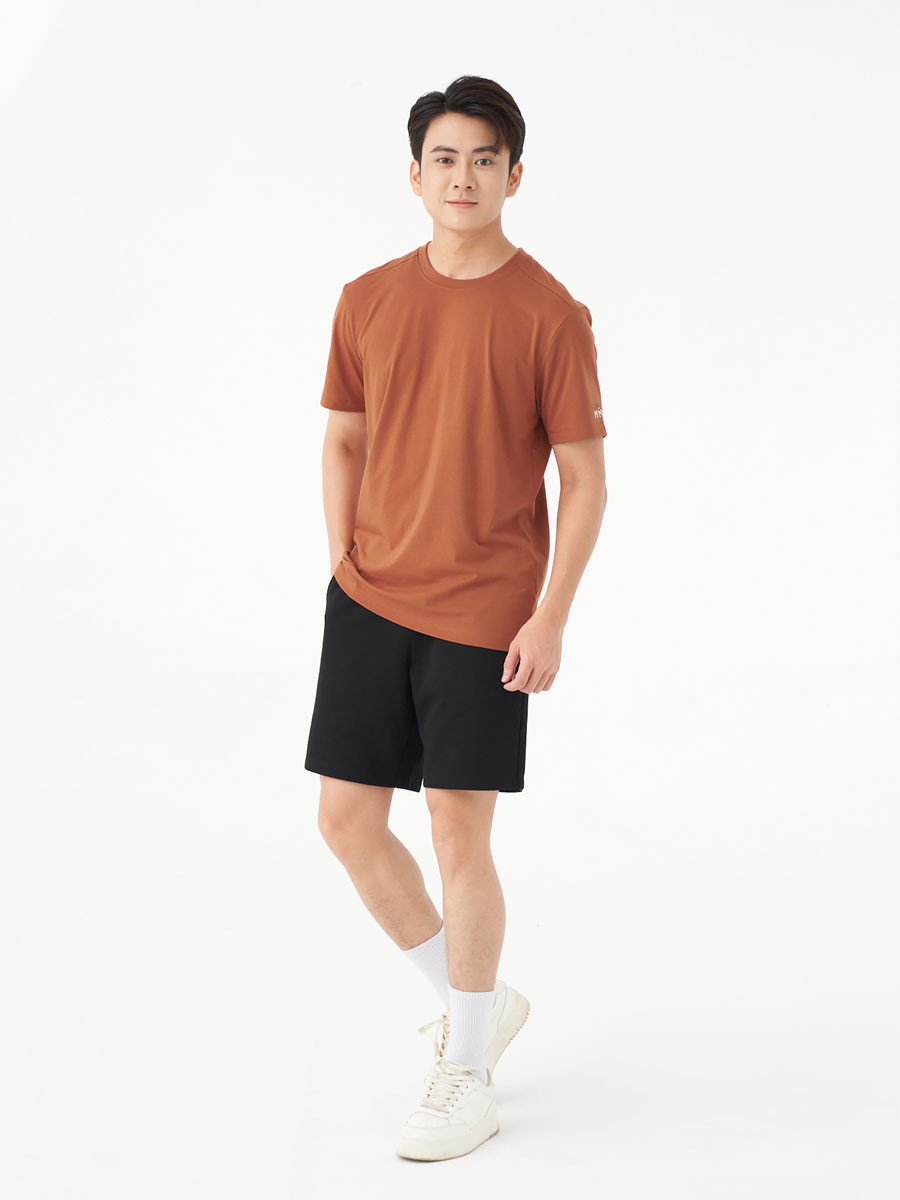 Áo Thun Nam MIND Tay Ngắn Cổ Tròn 5S FASHION, Trơn Basic,Tay In Chữ Nổi Bật, Dễ Mặc (ATS24031)