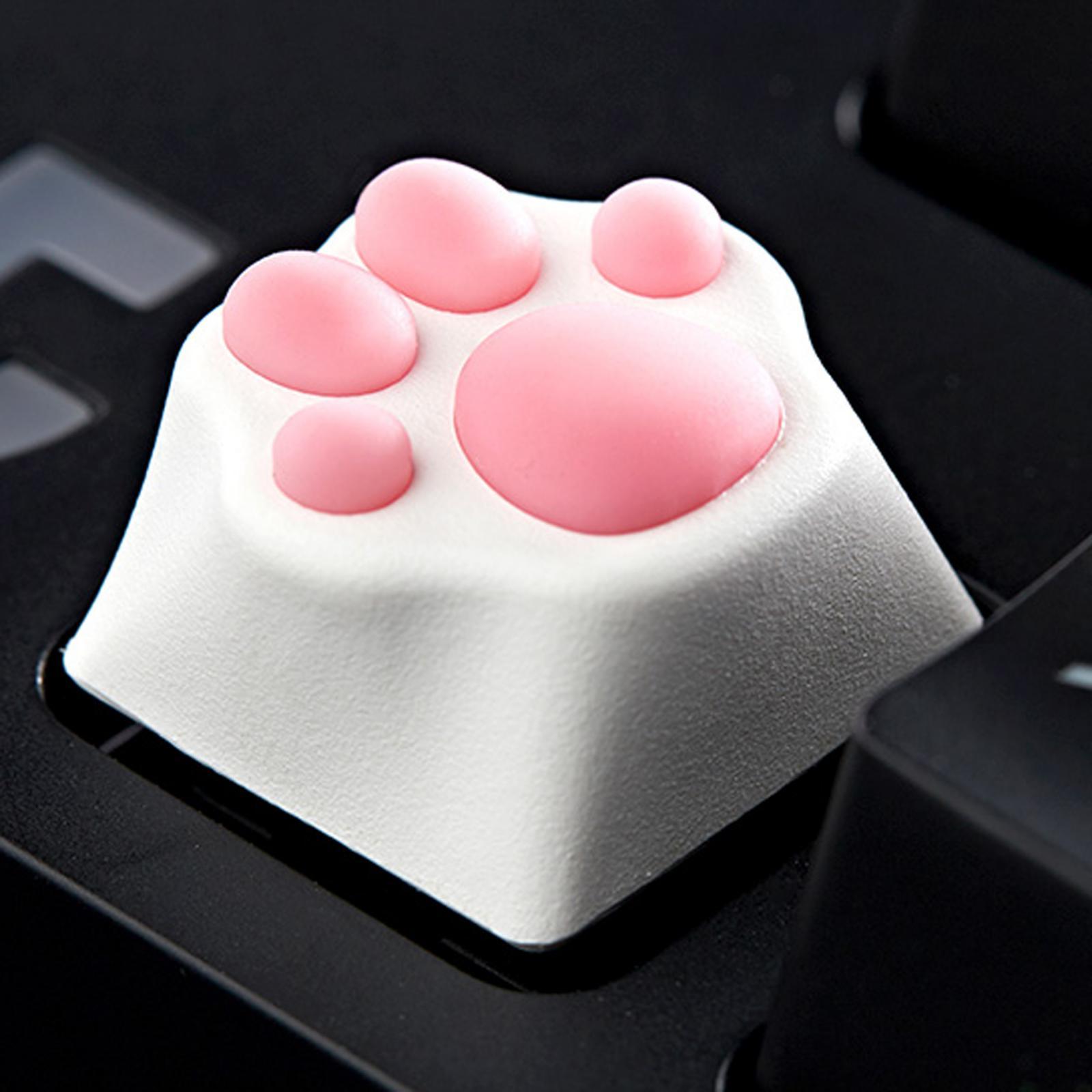Customized ABS Silicone Kitty Paw Cat Paws Pad Keyboard key Caps White