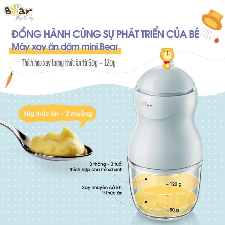 Máy xay thịt mini cho bé ăn dặm Bear 0.3L-0.6L thiết kế nhỏ gọn tiện dụng, Anh Lam Store - Hàng nhập khẩu