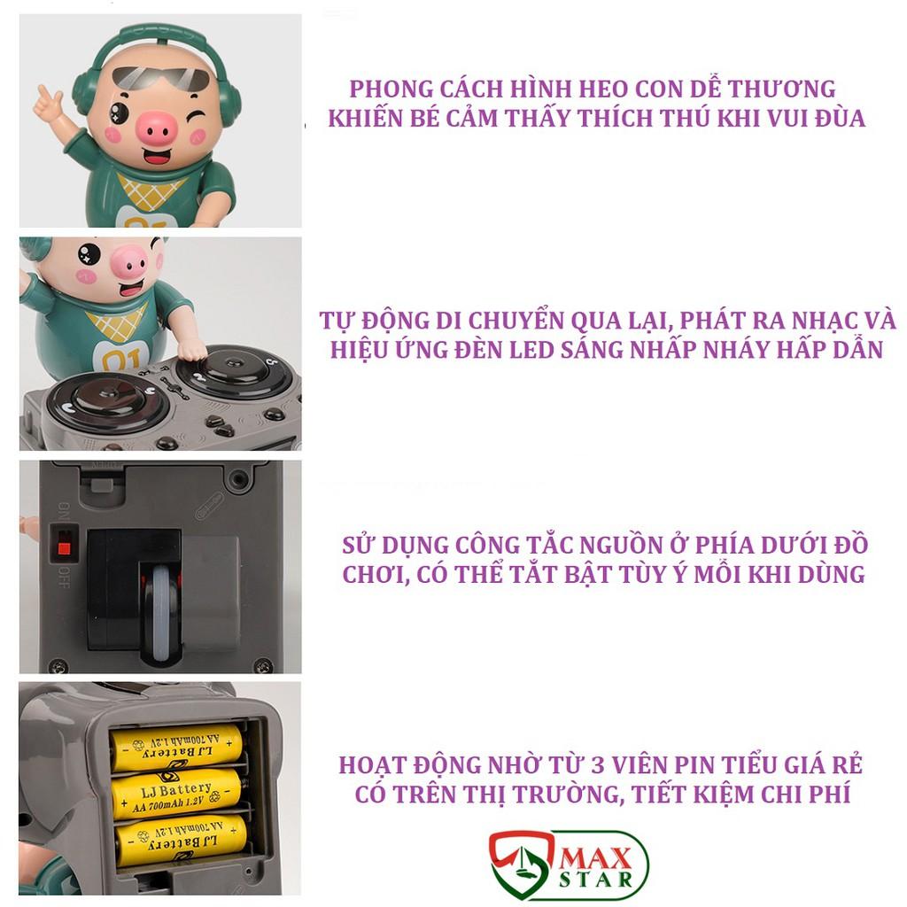 Heo phát nhạc Đồ chơi heo chơi DJ di chuyển nhảy múa phát nhạc đèn nháy dễ thương cho bé