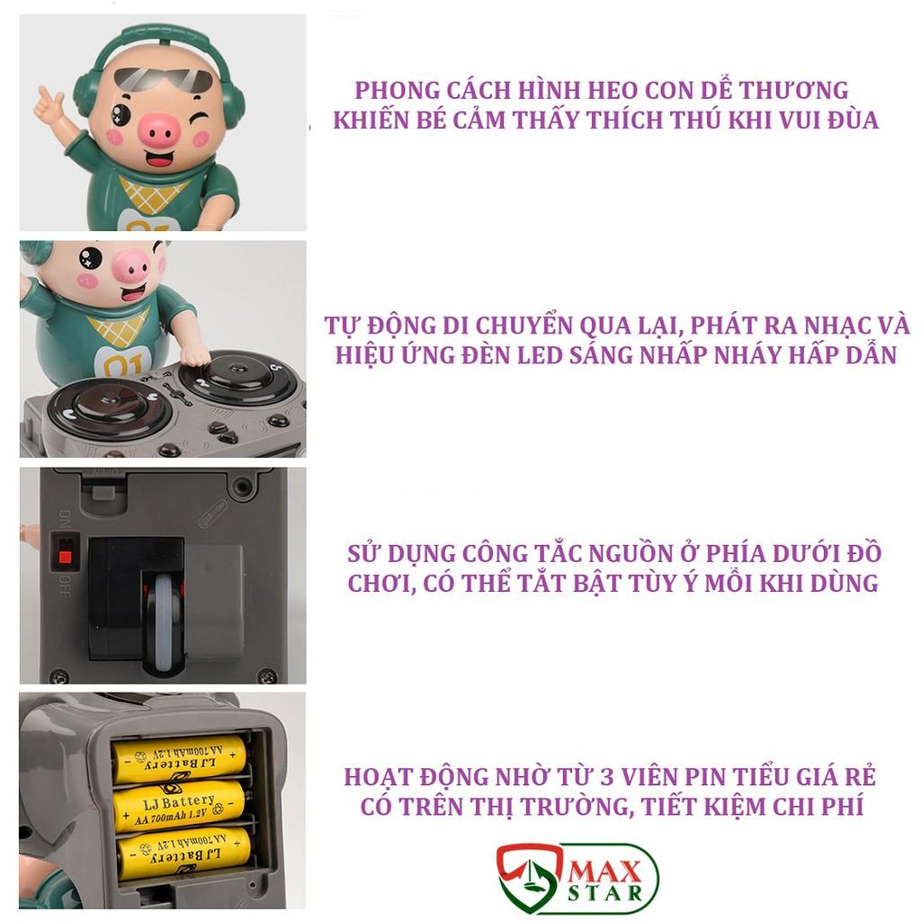 Heo phát nhạc Đồ chơi heo chơi DJ di chuyển nhảy múa phát nhạc đèn nháy dễ thương cho bé