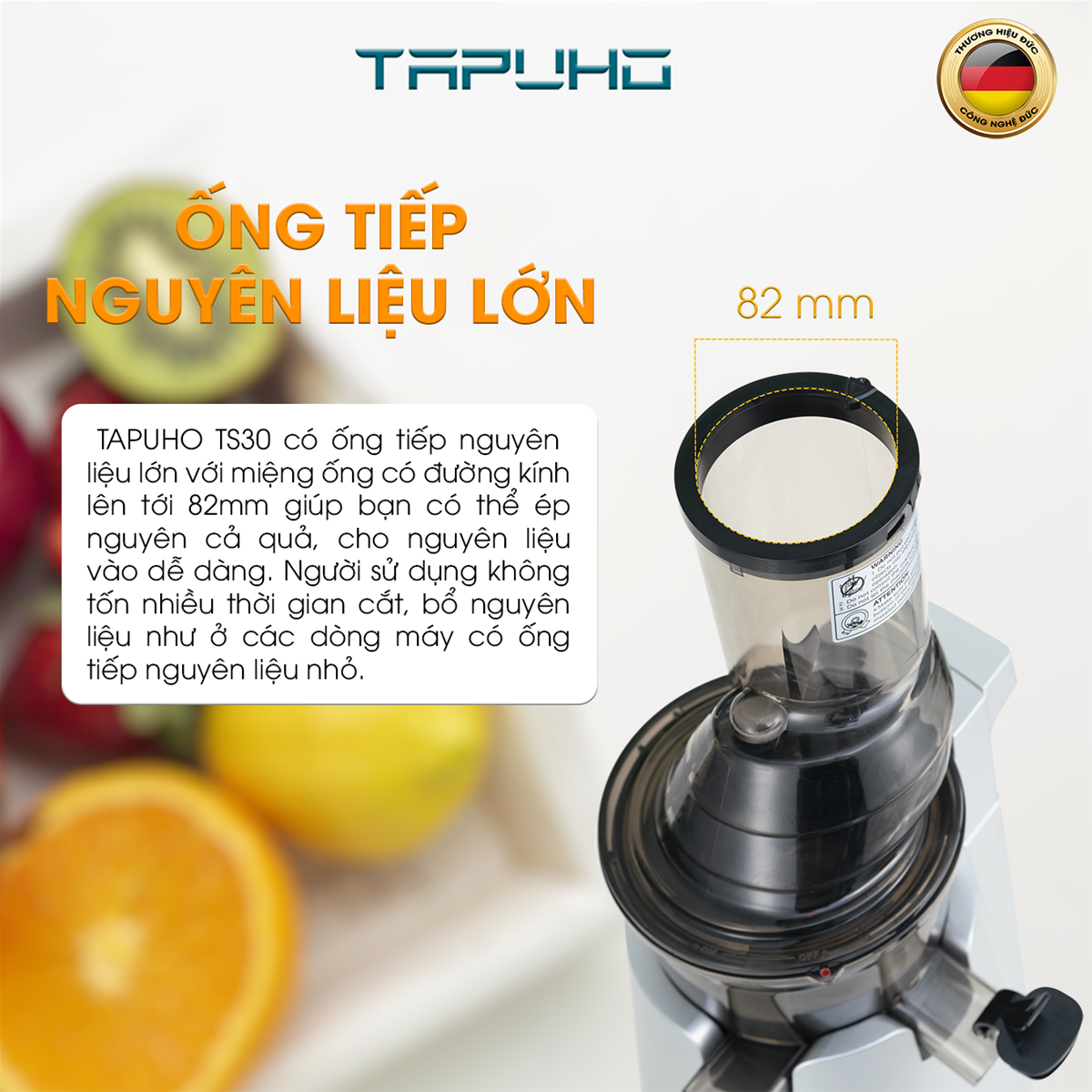 Máy Ép Chậm TAPUHO TS30 | Công Suất 250W | Kiệt Bã 98% | Hàng Chính Hãng