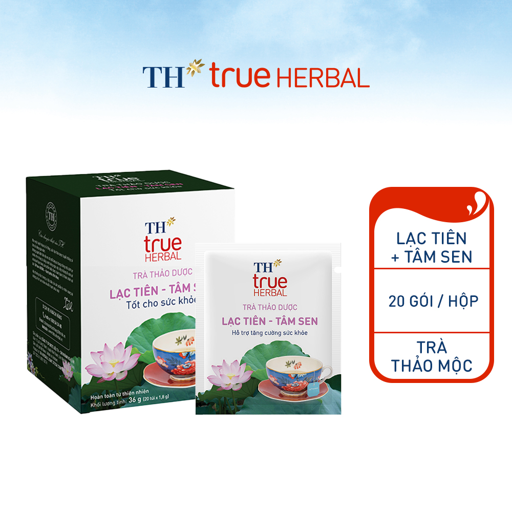 Hộp trà Lạc tiên – Tâm sen TH True Herbal (20 gói)