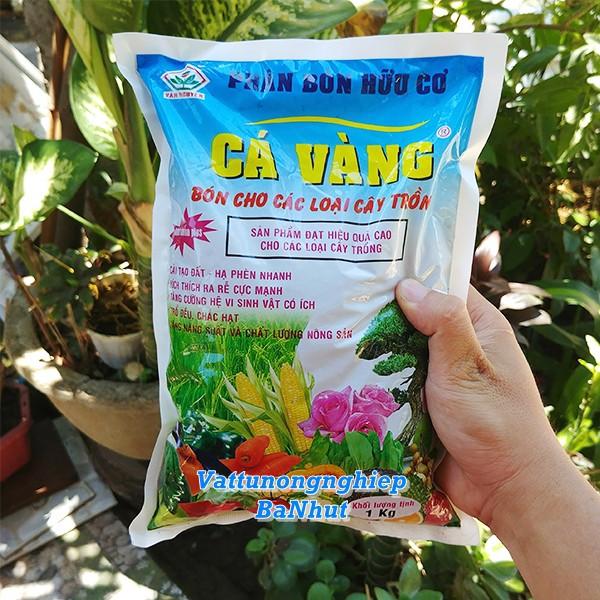 Phân Bón Hữu Cơ Cá Vàng Túi 1kg Chuyên Dùng Rau Hoa Cây Cảnh