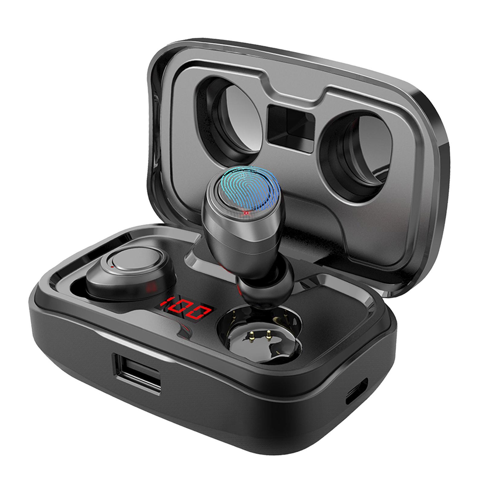 HiFi Sound Waterproof Bluetooth Earbuds Headphone Earphones 3500mAh Black