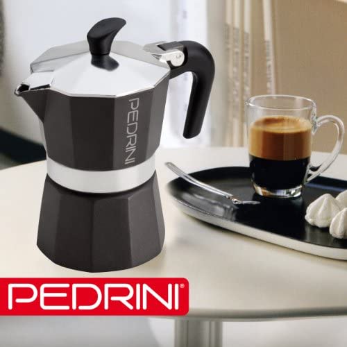 Ấm pha cà phê PEDRINI Aroma - Aluminium  - 2 cup/ 3 cup/ 6 cup [Hàng Chính Hãng
