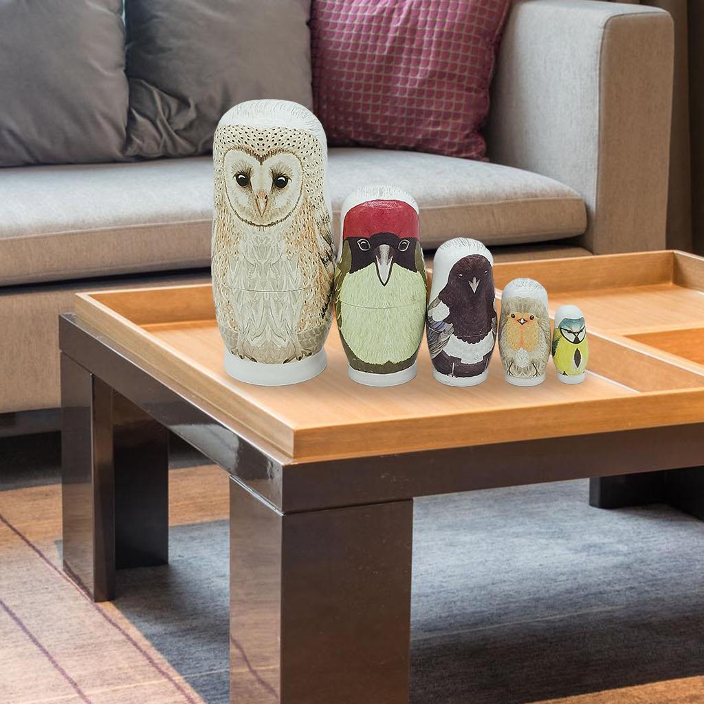 Matryoshka Russian Nesting Dolls Babushka Wooden Owl Stacking Dolls Figurine