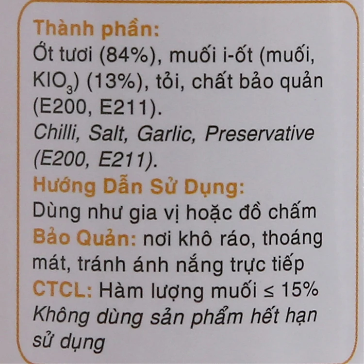 Ớt Tươi Xay Sông Hương Foods - (Chai 200g)