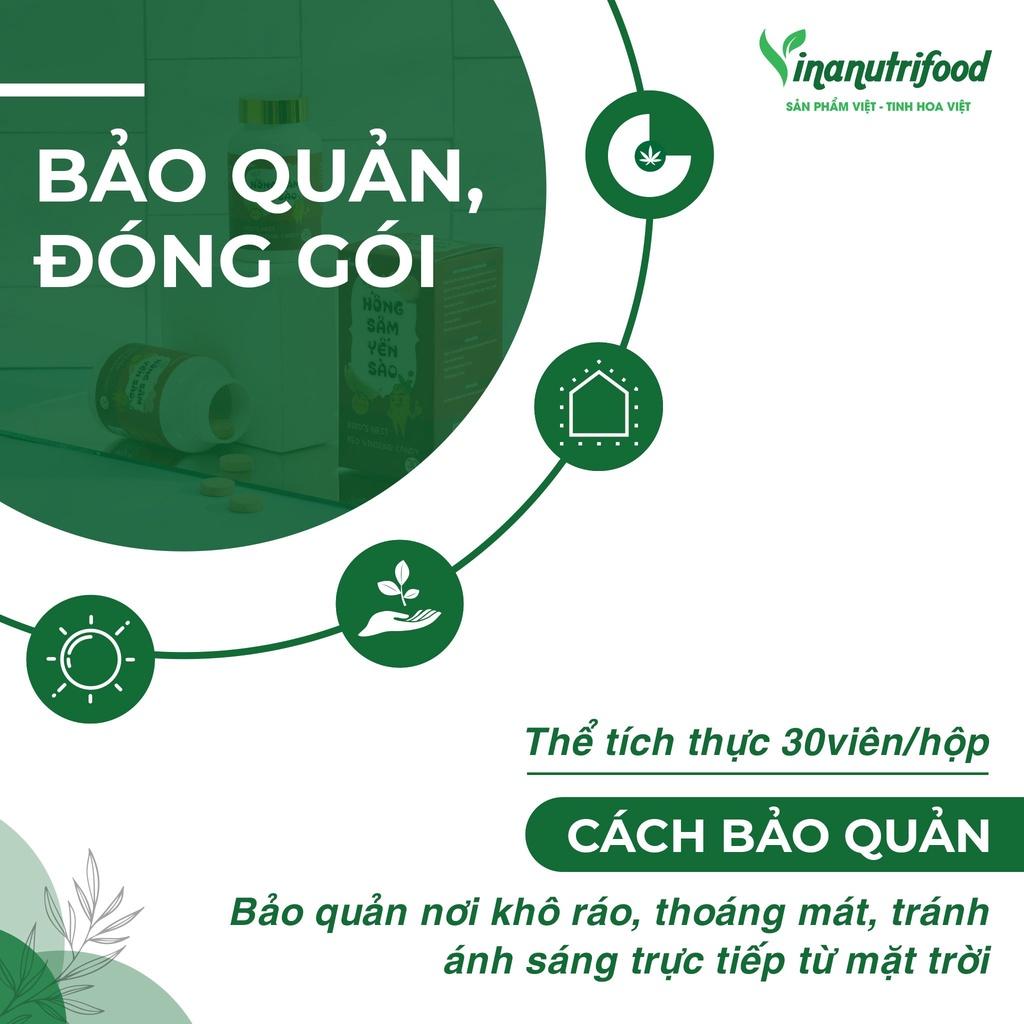 Kẹo Hồng Sâm Yến Sào Vinanutrifood, Được làm từ hồng sâm cao cấp, Lọ 30 viên