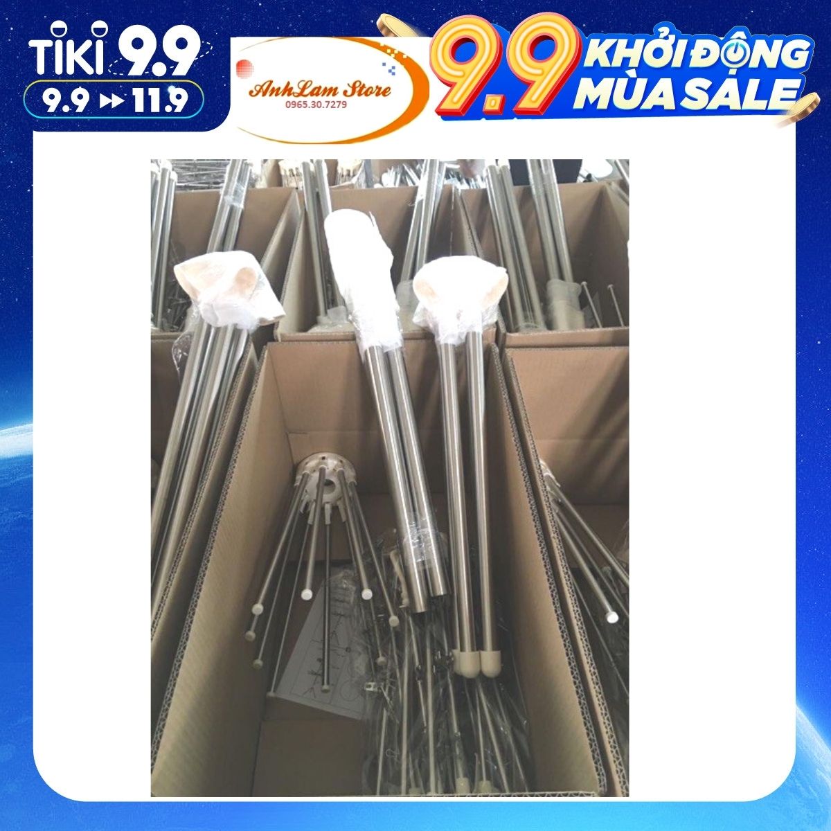 Giá phơi đồ Inox đứng 56 móc kẹp chính hãng Pier