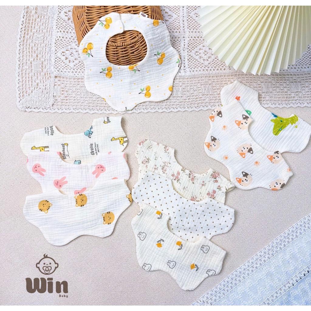 Yếm Vải Xô Muslin 4 Lớp Mềm Mịn, Thấm Hút Tốt Cho Bé Từ Sơ Sinh