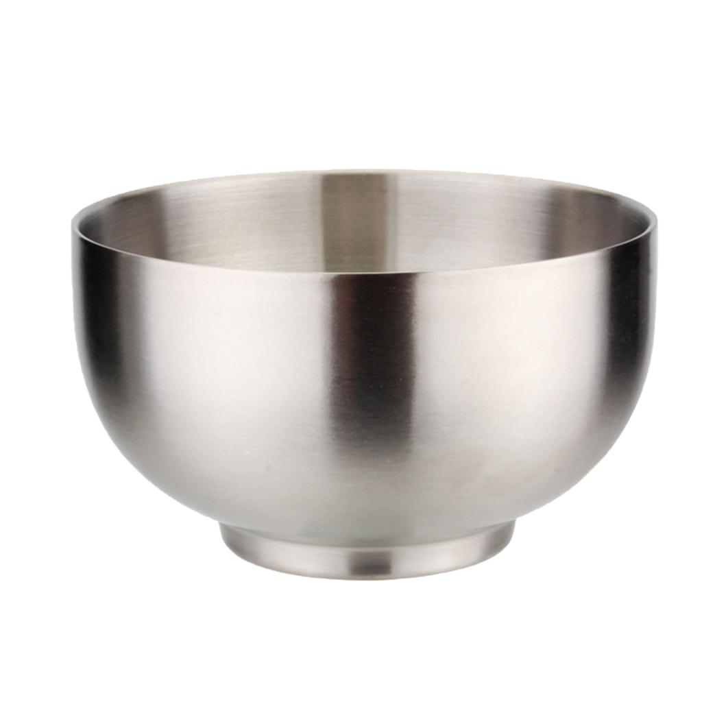 2x Insulated Bowls Soup Rice Dish Serving Bowl Set Stainless Steel 5-inch