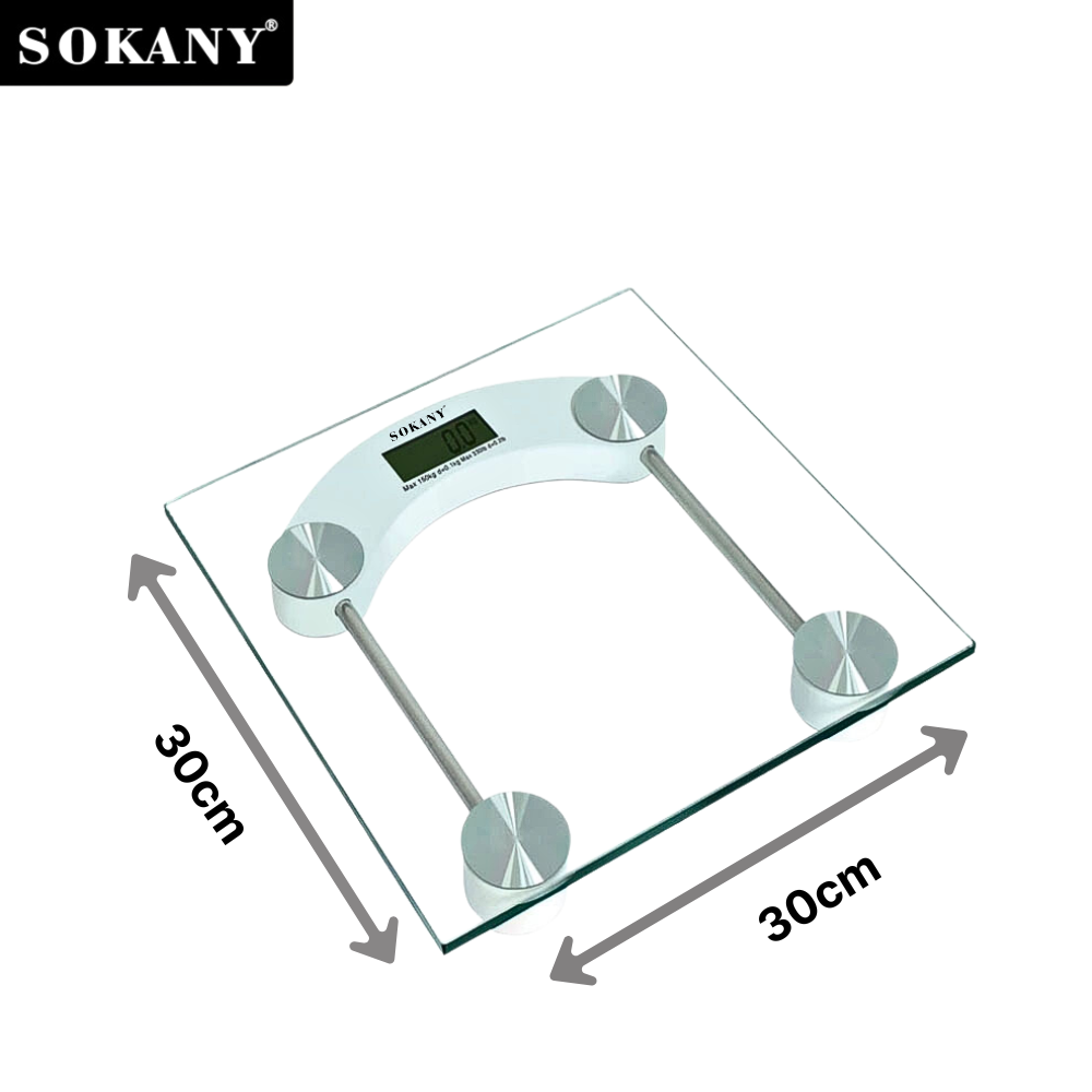 Cân điện tử sức khoẻ SOKANY mặt kính trong suốt chịu lực đến 180kg SK-19030 - HÀNG CHÍNH HÃNG