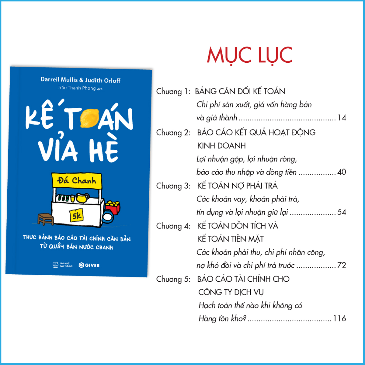 Sách - Kế Toán Vỉa Hè - Thực Hành Báo Cáo Tài Chính Căn Bản Từ Quầy Bán Nước Chanh - GIVER - NHBook