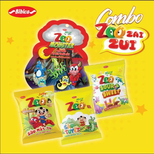 Combo 16 túi kẹo dẻo zoo dai dai vui nhộn đủ hương vị- Bibica