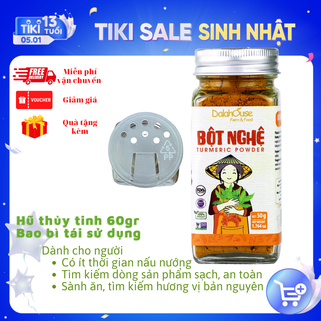 Nghệ bột hữu cơ Dalahouse - Bộtnghệ nếp nguyên chất sấy lạnh - Trải nghiệm cảm giác đơn giản trong bếp với các món ăn cầu kỳ