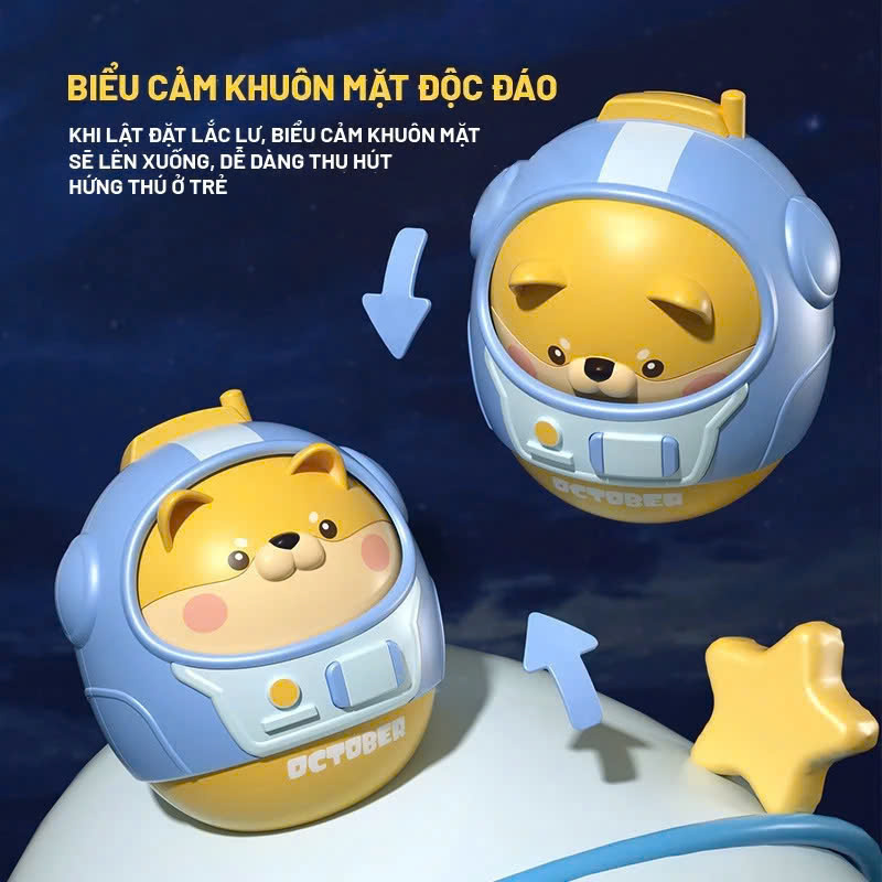 Đồ chơi lật đật phát âm thanh hình Chó Shiba con xinh xắn biết chớp mắt và có nhạc nhẹ nhàng cho bé yêu chọn màu theo ý Đồ chơi giải trí - Đồ chơi ngộ nghĩnh cho bé từ 3 tháng tuổi trở lên