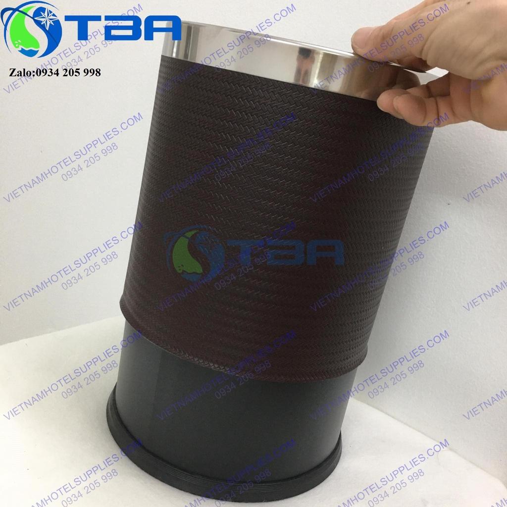 Thùng rác đặt phòng 2 lớp bọc da màu nâu đậm cao cấp