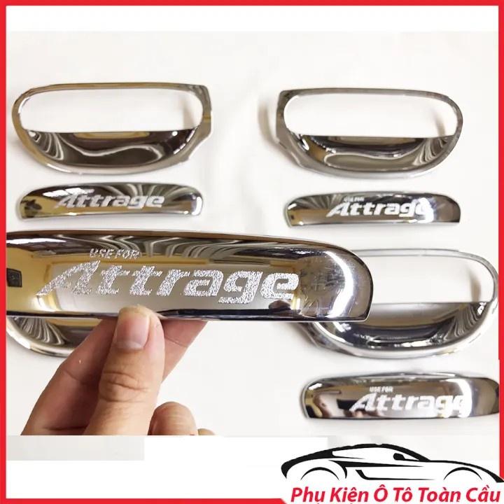 Ốp Tay Cửa Và Hõm Cửa Xe Mitshubishi Attrage từ 2019 đến 2023 Mạ Crom Cao Cấp, Chống xước tay cửa làm đẹp cho xe