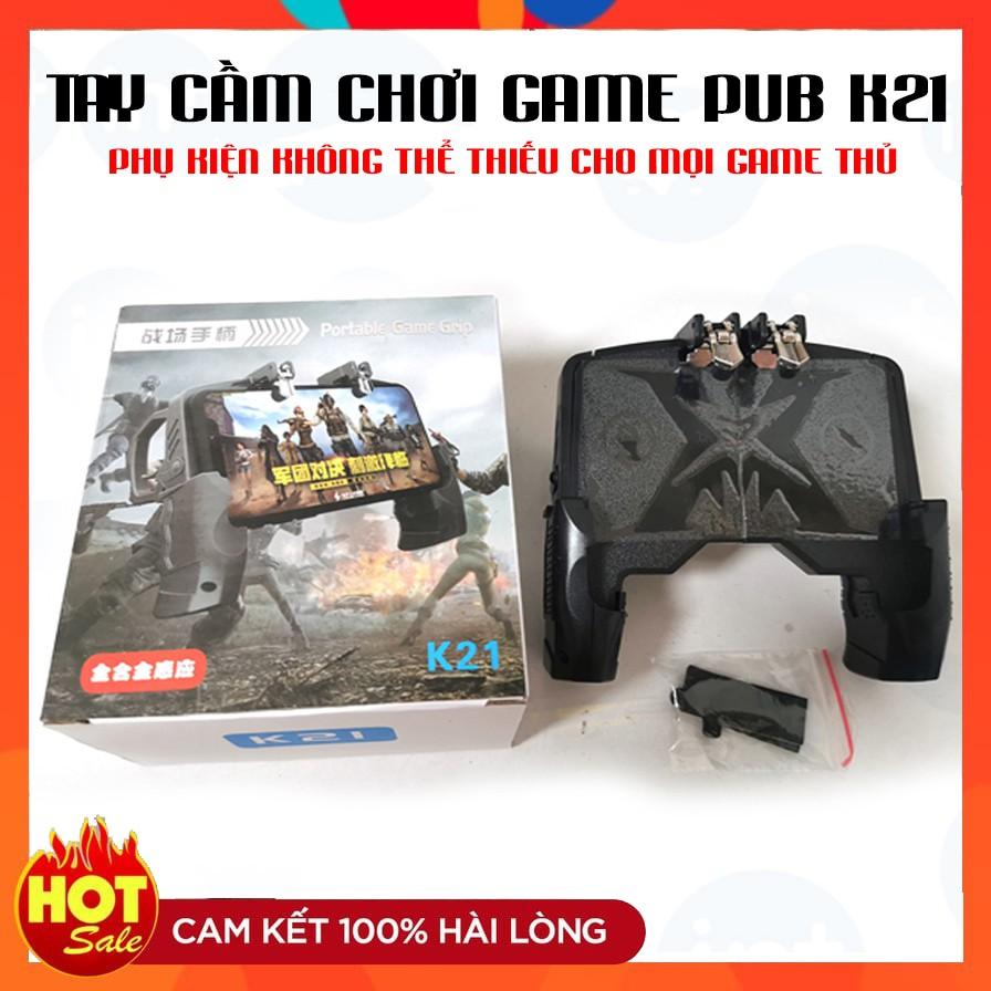 Tay Cầm Chơi Game K21 ️RẺ VÔ ĐỊCH️ Kèm Nút bấm cho game PUBG, ROS, Free Fire Gắn Điện Thoại Tiện Lợi