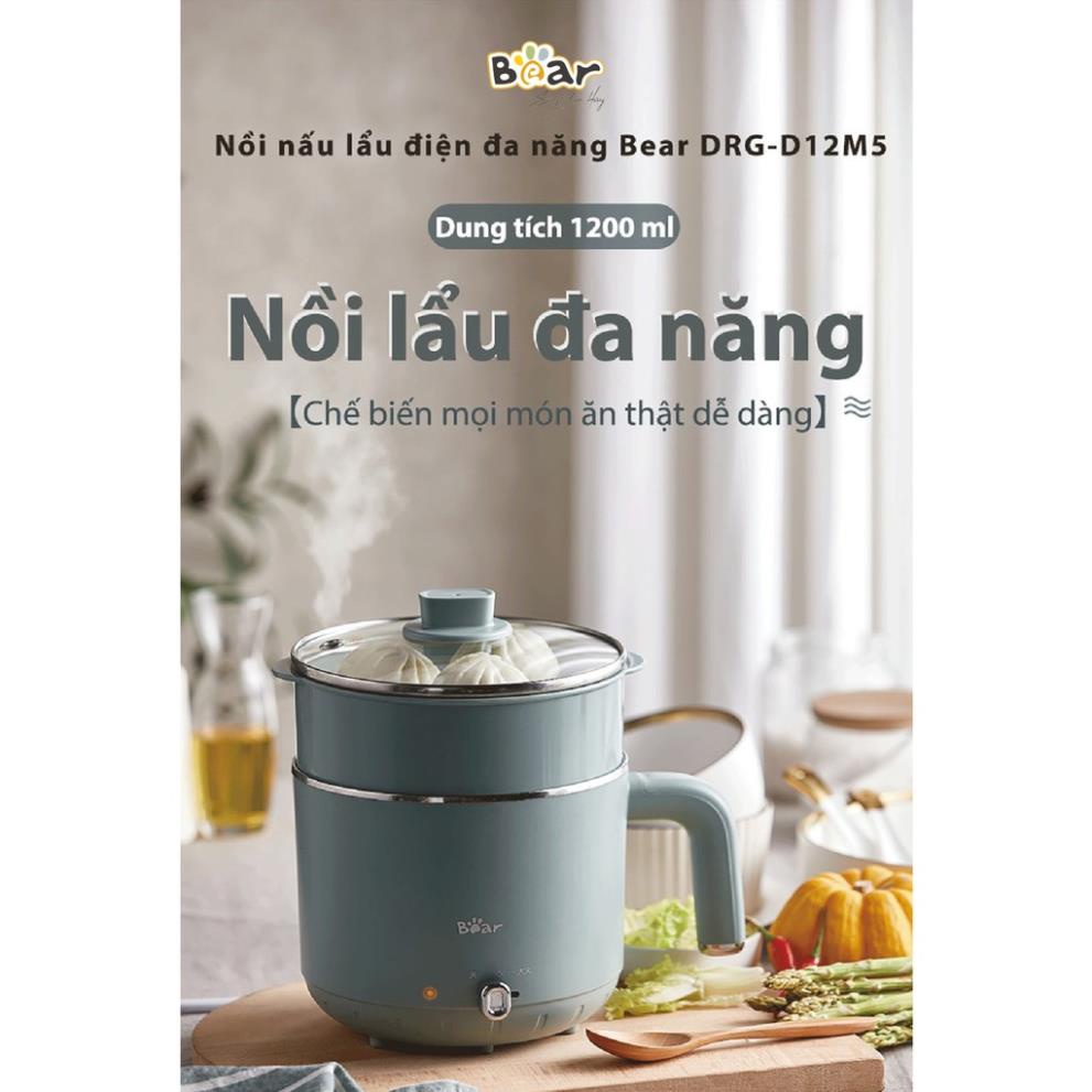 Nồi lẩu hấp điện 2 tầng đa năng Bea DRG-D12M5 dung tích 2L chất liệu an toàn chịu nhiệt lõi thép không rỉ