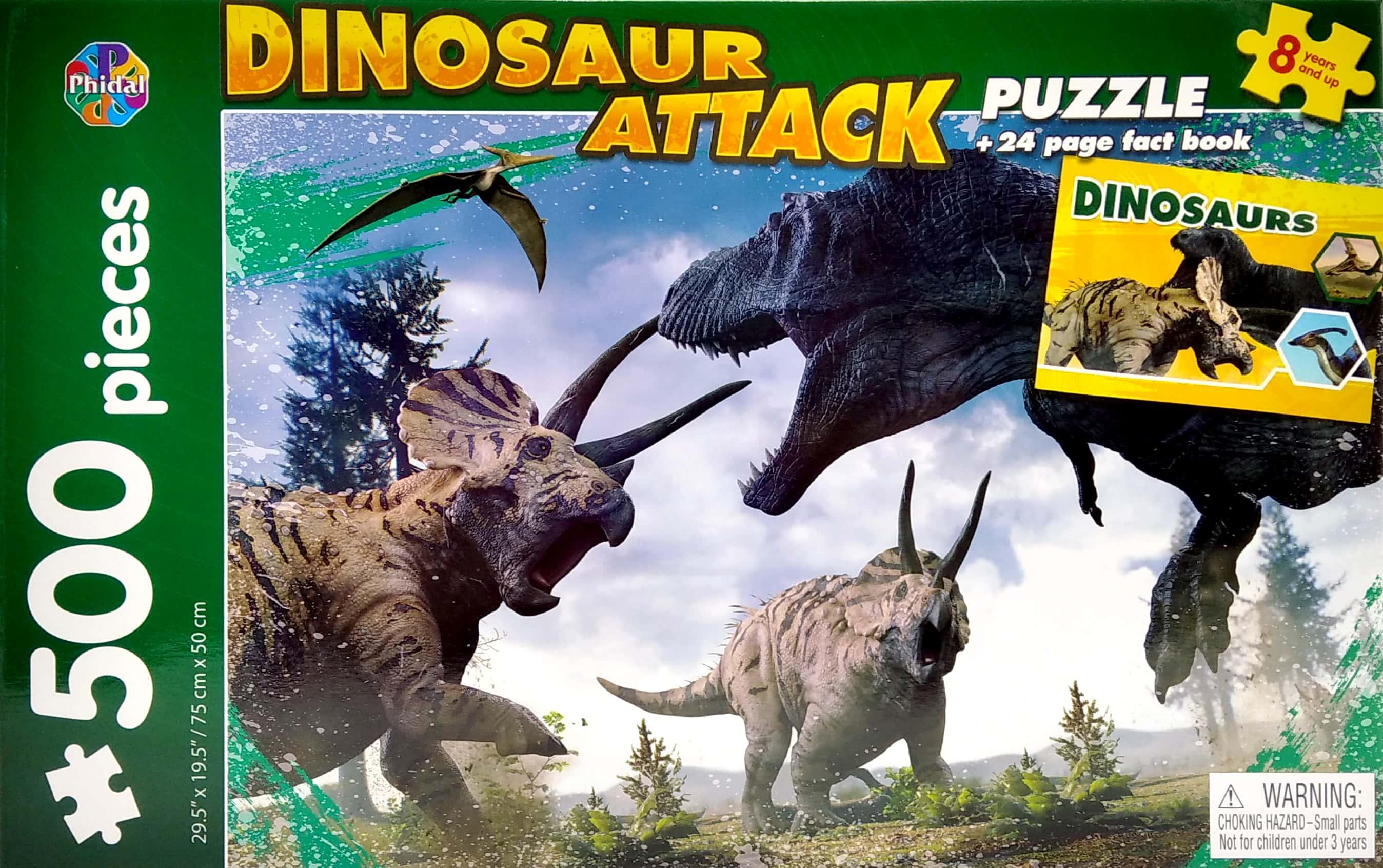 Dinosaur Attack- Jigsaw Puzzle And Fact Book (500 Pieces)