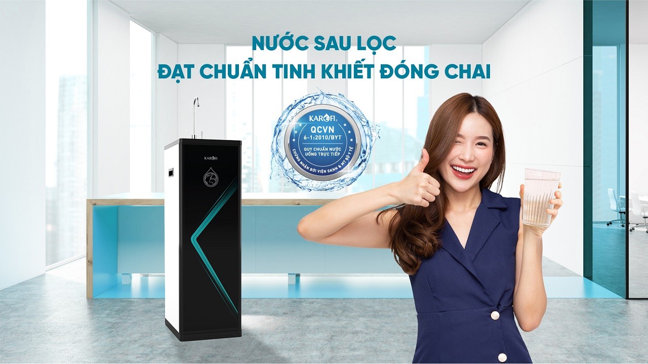 Máy lọc nước RO Mỹ 10 lõi Karofi KAQ-D58 Aiotec RO - Giao trước lắp sau miễn phí toàn quốc - Bảo hành 36 tháng - Hàng chính hãng