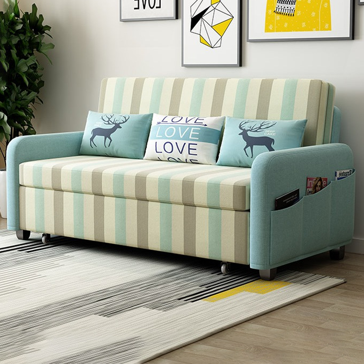 Giường sofa cao cấp, có ngăn chứa đồ size 1m6 đệm cao su