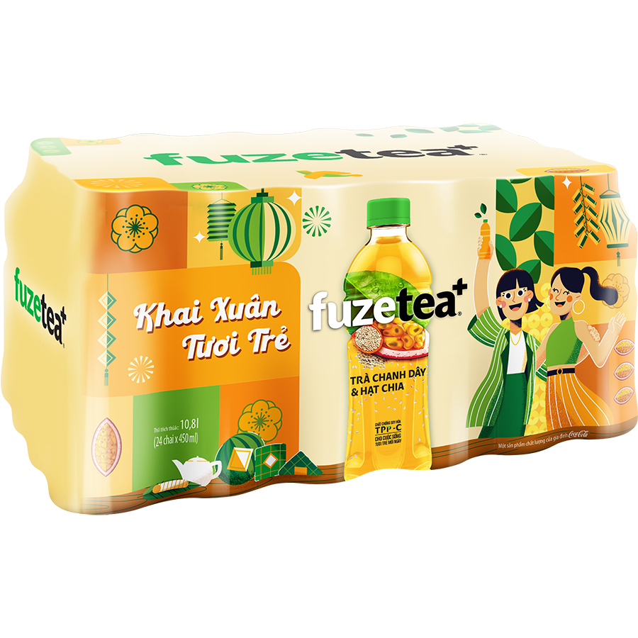 Lốc 24 Chai Trà Chanh Dây Và Hạt Chia Fuzetea+