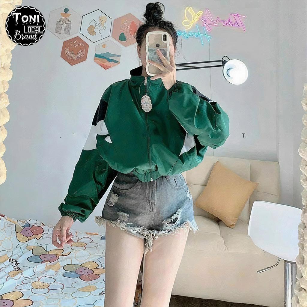 Áo Khoác Dù lửng tay phối Unisex