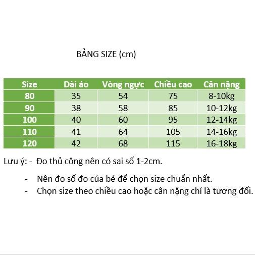 Bộ quần áo bé trai in hình cây kem cá tính 8-18kg