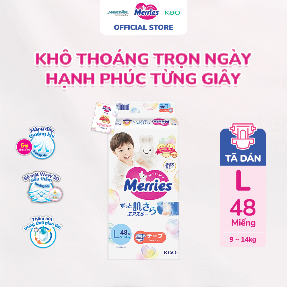 Combo 3 túi Tã dán Merries L48
