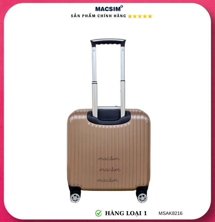 Vali cao cấp Macsim Aksen hàng loại 1 MSAK8216 cỡ 17 inch màu gold