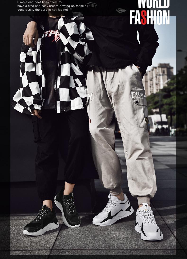 Giày nam Sneakers MỚI Giày chạy bộ thời trang nam mới Color: Black-1 Shoe Size: 6.5