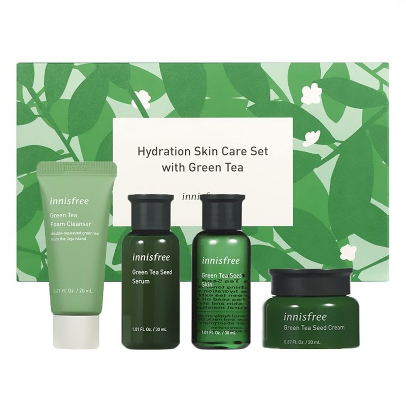 (Phiên bản giới hạn) Bộ sản phẩm chăm sóc dưỡng ẩm da Innisfree Hydration Skin Care Set with Green Tea