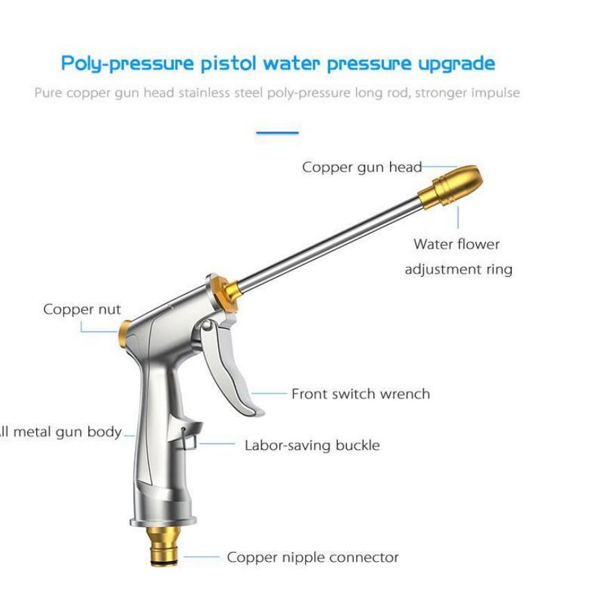 Vòi tưới cây rửa xe đa năng , vòi xịt nước làm bằng chất liệu KIM LOẠI có 3 KIỂU PHUN - 206701-1