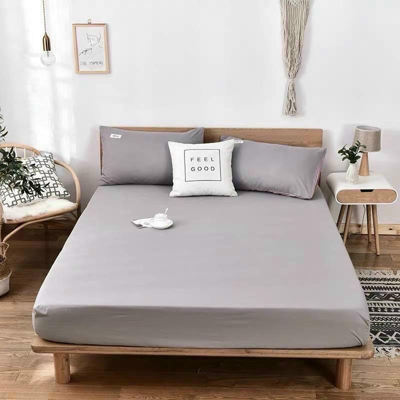 Bộ grap giường và vỏ gối Cotton Tici , ga gối Cotton thun lạnh Hàn Quốc đủ size drap nệm