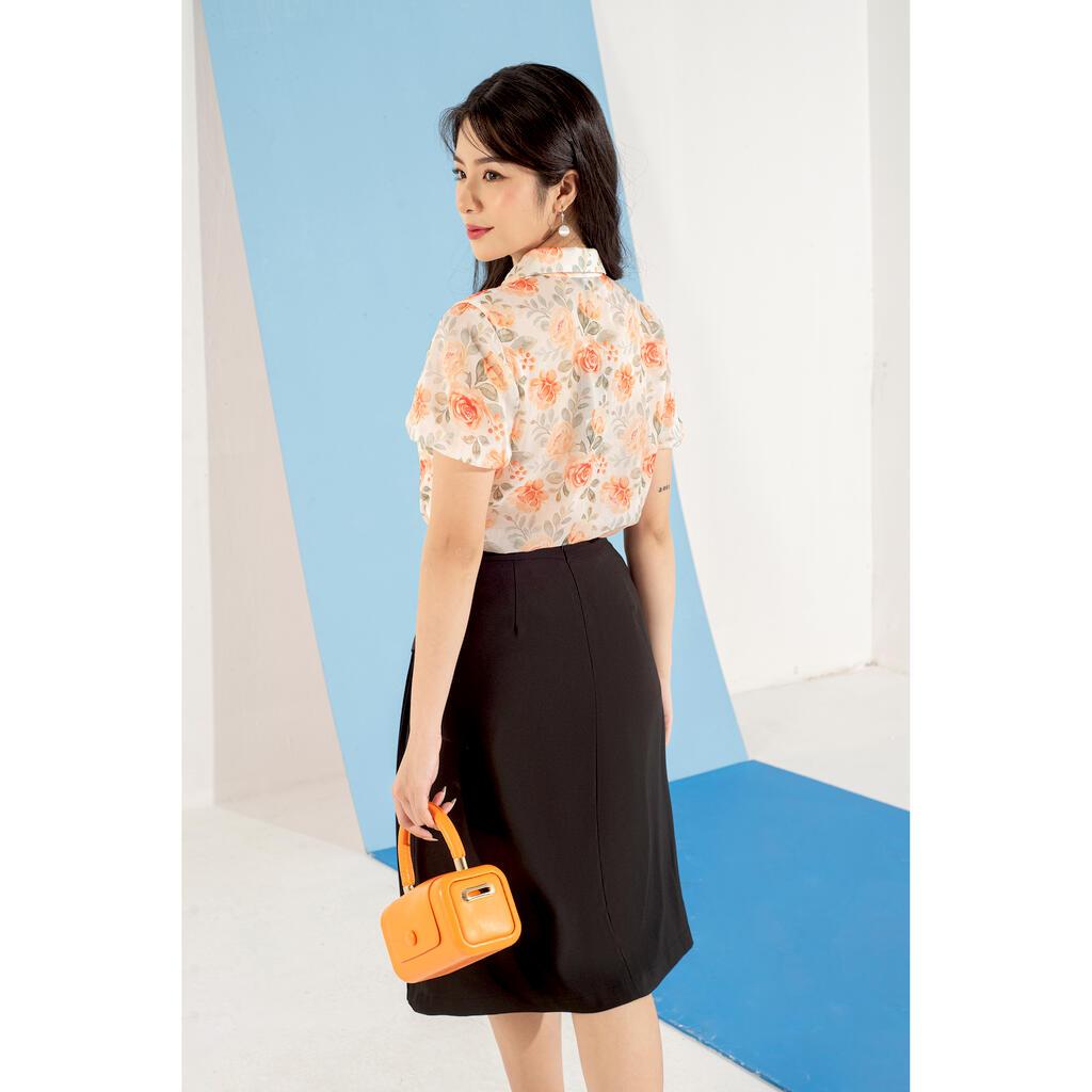 Juyp dáng xòe , dập ly trước, tà bong MMOutfit M-JU061221138