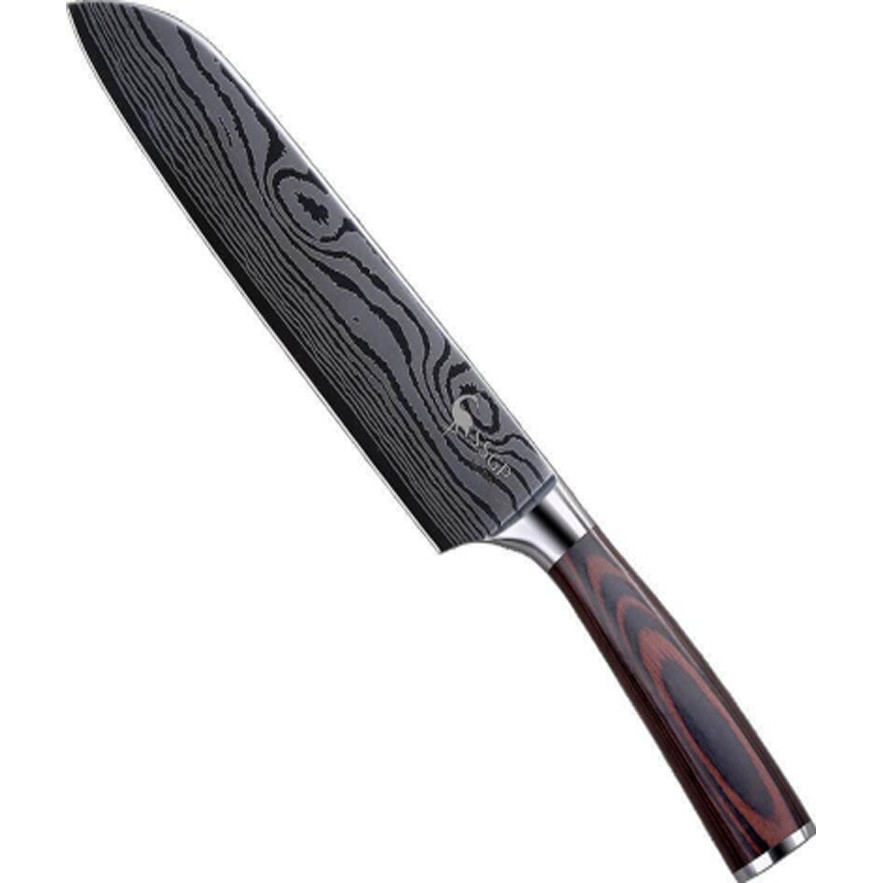 DAO BẾP NHẬT SANTOKU THÉP DAMASCUS MÃ EDT116